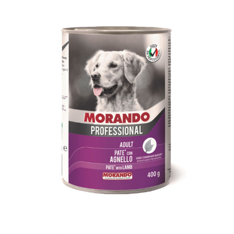  Morando Professional Консервированный корм для собак паштет с ягненком, 400г, жб *24