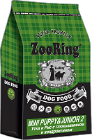ZooRing mini puppy&junior сухой корм для щенков мини пород c глюкозамином и хондроитином лосось и рис 20 кг