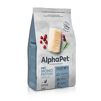 ALPHAPET SUPERPREMIUM MONOPROTEIN 1,5 кг сухой корм для взрослых кошек из белой рыбы 