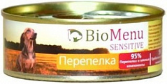 Biomenu (био меню) sensitive консервы для собак перепелка 95%-мясо 100 г