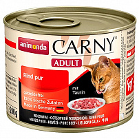 ANIMONDA CARNY ADULT 200 г консервы для кошек с отборной говядиной 1х6шт