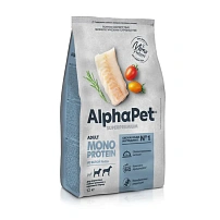 ALPHAPET SUPERPREMIUM MONOPROTEIN 12 кг сухой корм для взрослых собак средних и крупных пород из белой рыбы