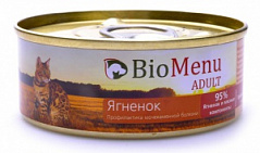 Biomenu (био меню) adult консервы для кошек мясной паштет с ягненком  95%-мясо 100 г