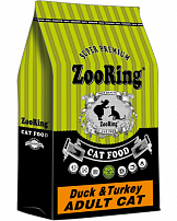 ZooRing Adult Cat Duck&Turkey (Утка и индейка) сухой корм для взрослых кошек 10 кг