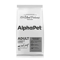 ALPHAPET SUPERPREMIUM ADULT 18 кг сухой корм для взрослых собак мелких пород с индейкой и рисом