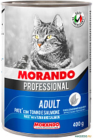 1264/327 Morando Professional Консервированный корм для кошек паштет с тунцом и лососем, 400г, жб *24