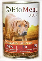 Biomenu (био меню) adult консервы для собак говядина ягненок 95%-мясо 410 г