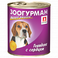 Зоогурман МЯСНОЙ РАЦИОН 750 гр для собак Говядина с сердцем