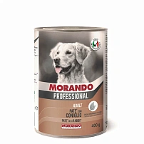 9896/314 Morando Professional Консервированный корм для собак паштет с кроликом, 400г, жб *24