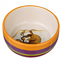Trixie (Трикси) миска керамическая для кроликов разноцветно-кремовая 11 см по  250 мл 