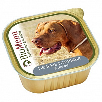 BioMenu консервы для собак лакомство печень говяжья в желе 150 г