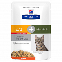 Hill`s C/D пауч для кошек Диета Meta+ вес+стресс 85*12шт