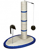 Trixie (Трикси) когтеточка-столб для кошек с игрушкой и мышкой на пружине, сизаль 50 см
