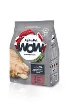 ALPHAPET WOW SUPERPREMIUM 15 кг сухой корм для взрослых собак крупных пород с говядиной и сердцем