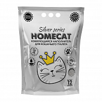 HOMECAT SILVER SERIES 3 кг комкующийся наполнитель премиум  для кошачьих туалетов