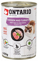 Ontario Chicken, Turkey,Salmon Oil консервы для кошек: курица и индейка 400 г