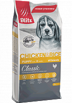 Блитз (Blitz) сухой корм для щенков всех пород курица/рис 15 кг