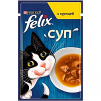 Felix суп 48 г пауч консервы для взрослых кошек, с курицей 1х30