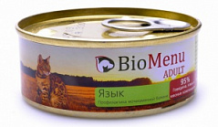 Biomenu (био меню) adult консервы для кошек мясной паштет с языком  95%-мясо 100 г