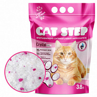 Cat Step Наполнитель Впитывающий силикагелевый Crystal Pink, 3,8 л*1,76кг