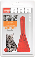 APICENNA ПРАЗИЦИД-КОМПЛЕКС 1 пипетка по 0,8 мл капли на холку для кошек более 4 кг