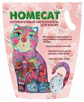 HOMECAT Роза 7,6 л силикагелевый наполнитель для кошачьих туалетов с ароматом розы
