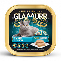Glamurr корм для взрослых кошек паштет с рыбой 16х100 г