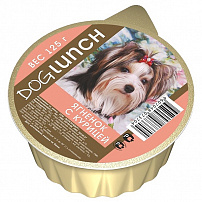 Дог ланч (Dog lunch) консервы для собак крем-суфле с ягненок с курицей ламистер 125 г*10шт