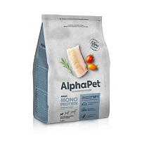 ALPHAPET SUPERPREMIUM MONOPROTEIN 500 гр сухой корм для взрослых собак мелких пород из белой рыбы 