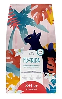 FLORIDA 4 кг сухой корм для взрослых стерилизованных кошек с лососем и черникой 