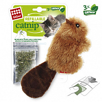 GiGwi (Гигви) игрушка для кошек бобрёнок с кошачей мятой 16 см