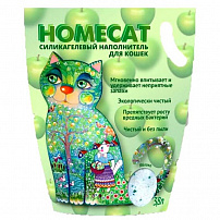 HOMECAT Яблоко 3,8 л силикагелевый наполнитель для кошачьих туалетов с ароматом яблока