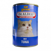Dr. ALDER`S Кэт Гарант 415 г консервы для кошек сочные кусочки в соусе тунец 1х24