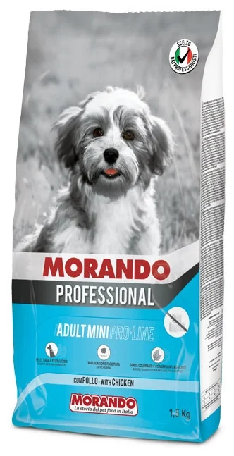 9803/296 Morando Professional Cane Сухой корм для взрослых мелких пород собак PRO LINE с курицей, 1,5 кг *6