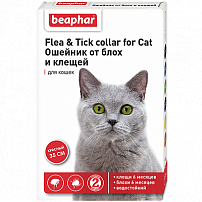 BEAPHAR Flea & Tick collar for cat 35 см ошейник для кошек от блох и клещей красный