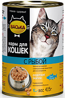 ВАСЬКА 415 г консервы для кошек в соусе нежная рыбка 1x12шт ВАСЬКА 415 г консервы для кошек в соусе нежная рыбка 1x12шт