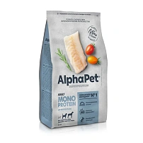 ALPHAPET SUPERPREMIUM MONOPROTEIN 2 кг сухой корм для взрослых собак средних и крупных пород из белой рыбы 