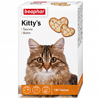 BEAPHAR Kitty`s Taurine Biotin 180 таблеток витаминизированное лакомство для кошек с таурином и биотином
