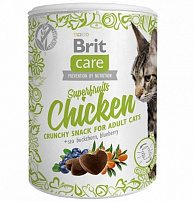 Brit Care лакомство для взрослых кошек Superfruits Chicken Суперфрутс с курицей 100гр