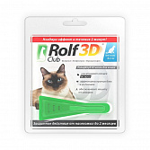 Рольф Клуб (Rolf club) 3D Капли для кошек от блох и клещей до 4 кг