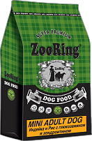 ZooRing Mini Adult Dog (Мини Эдалт Дог) Индейка и рис с хондроитином и глюкоз  10 кг,  26/14