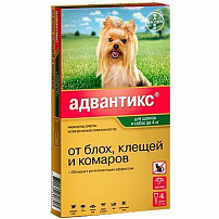 BAYER Адвантикс Капли для собак до 4 кг от блох и клещей 1 пипетка