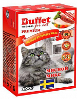 BUFFET Tetra Pak 190 г консервы для кошек мясные кусочки в желе мясной микс 1х16