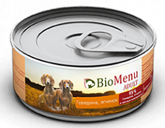 Biomenu (био меню) adult консервы для собак говядина ягненок 95%-мясо 100 г