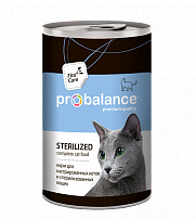 Probalance sterilized консервы для стерилизованных кошек 415 г