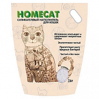 HOMECAT Стандарт 7,6 л силикагелевый наполнитель для кошачьих туалетов без запаха