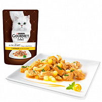 Gourmet A la Carte 85 г пауч консервы для кошек, с курицей и пастой a la Perline и шпинатом 1х24