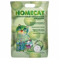 HOMECAT Яблоко 12,5 л силикагелевый наполнитель для кошачьих туалетов с ароматом яблока