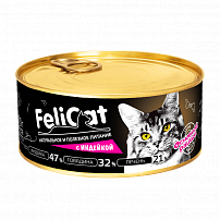 FeliCat 290 г влажный стерилизованный мясосодержащий корм для кошек с индейкой 1х8