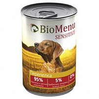 Biomenu (био меню) sensitive консервы для собак перепелка  95%-мясо 410 г